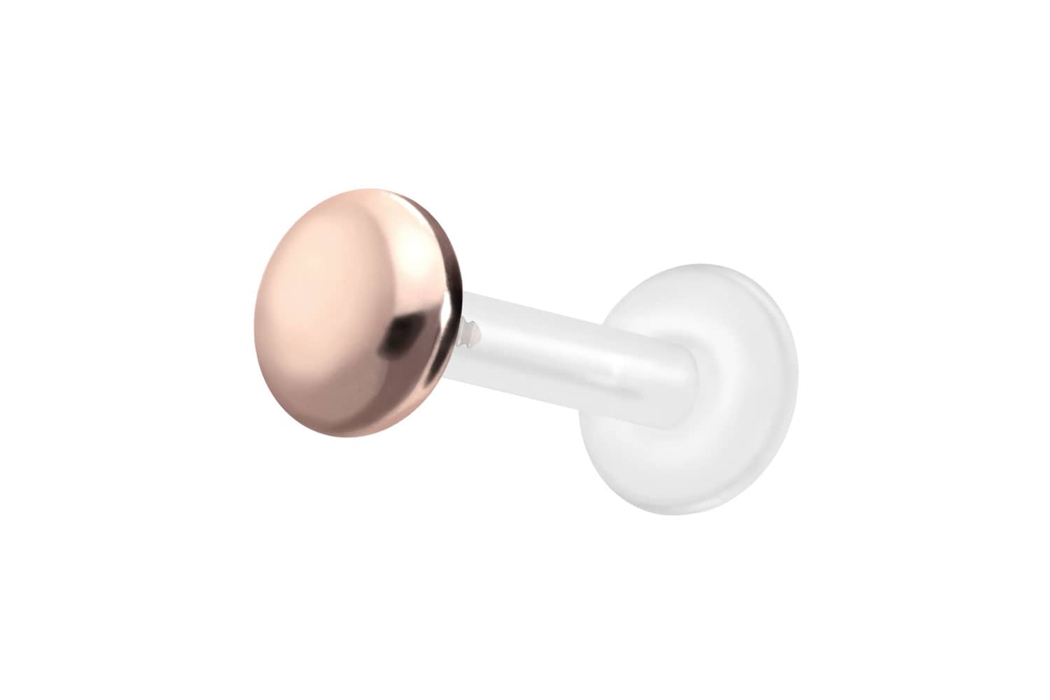 PTFE Labret Piercing mit Innengewinde + Titan-Aufsatz FLACH